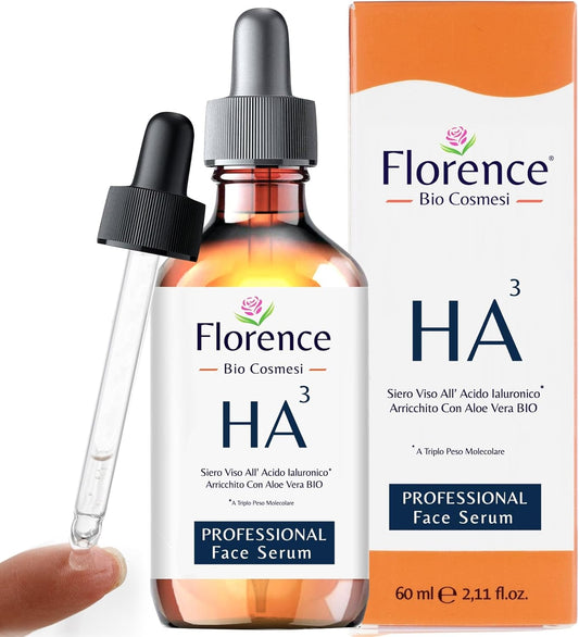 Bio Serum with Pure Hyaluronic Acid with 3 Molecular Weights, Vitamin C and Known Anti-Wrinkle and Anti-Aging Agents. Organic, Vegan, Moisturizing and Brightening - 60 ml