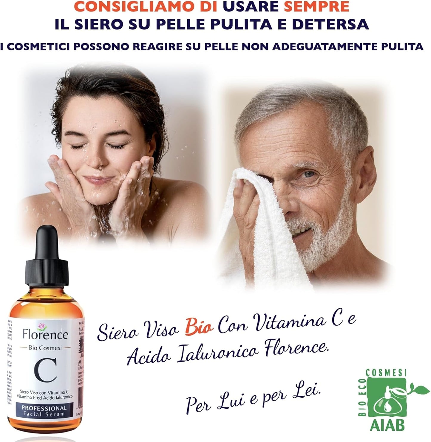 Organic Vitamin C Serum for Face with Hyaluronic Acid. Anti-Aging, Wrinkles, Dark Spots, Brightening and Vegan Vitamin C Serum for Facial Skin Care. Eye Cream Suitable. For Women and Men - Big 2.11oz